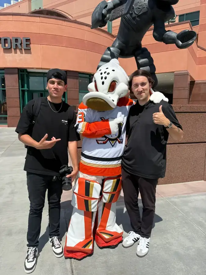 The Swimm crew with Wild Wing after the shoot