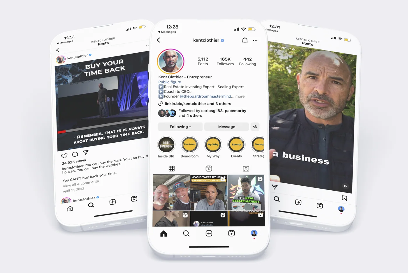 Kent Clothier social content across devices